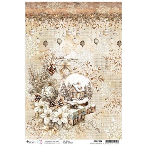 Carta di riso Romantic Snowball Winter Season