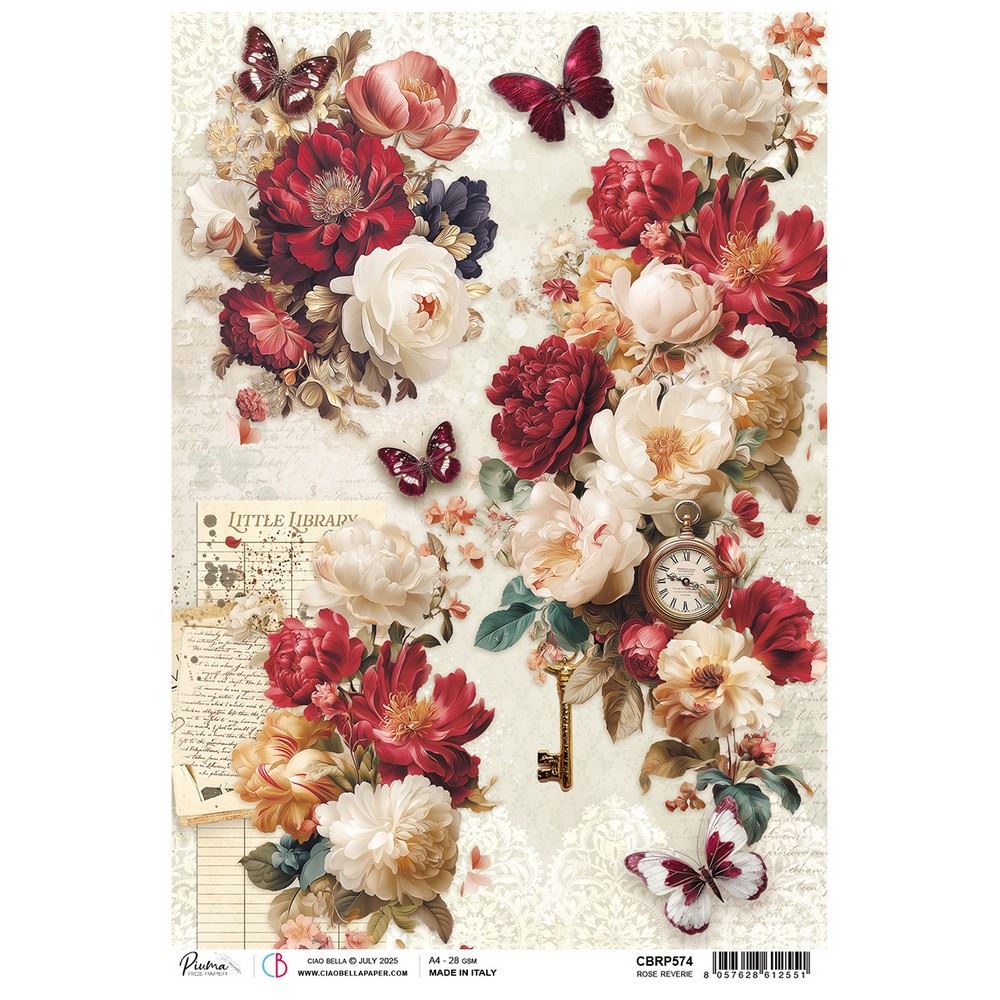 Carta di riso Rose Reverie Book Lovers