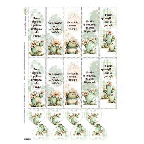 Carta di riso Segnalibri Cactus