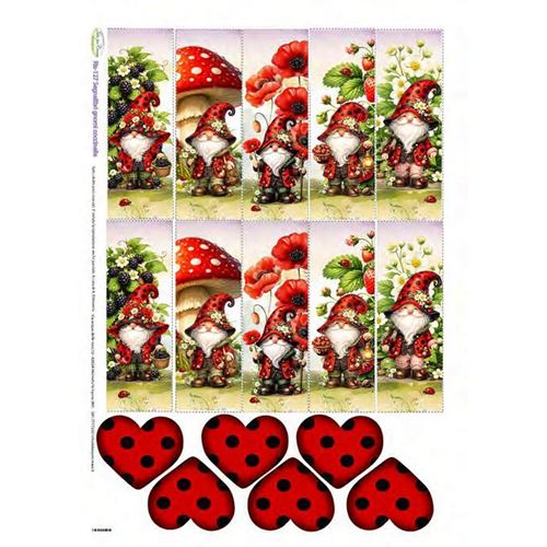 Carta di riso Segnalibri Gnomi Coccinelle