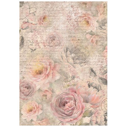 Carta di riso Shabby Rose sfondo rose Stamperia
