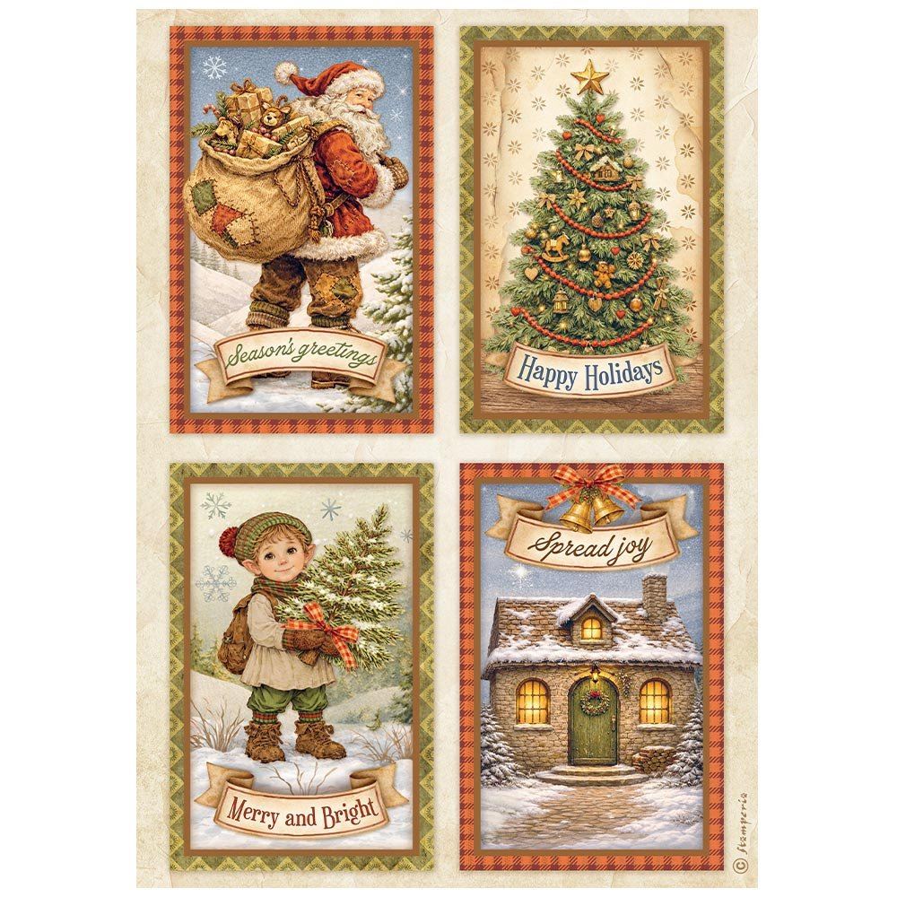 Carta di riso Silent Night 4 cards Stamperia