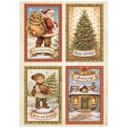 Carta di riso Silent Night 4 cards Stamperia