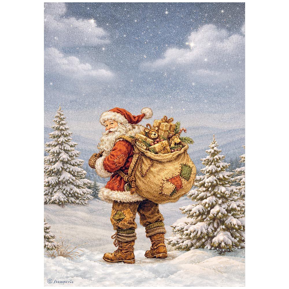 Carta di riso Silent Night Santa Claus Stamperia