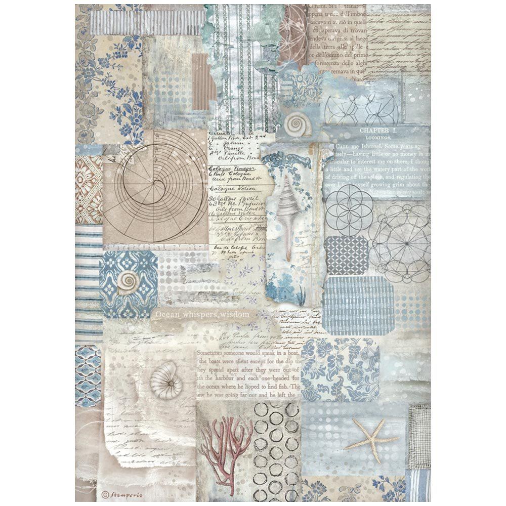Carta di riso Silent Sea Texture Stamperia