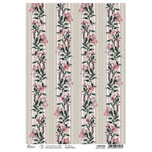 Carta di riso Silken Florals Typographic
