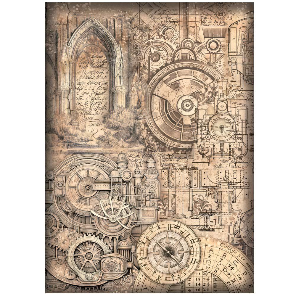 Carta di riso Sir Vagabond in Fantasy World texture meccanismi Stamperia