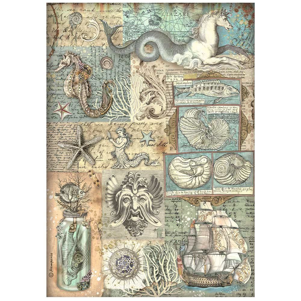 Carta di riso Songs of the Sea texture Stamperia