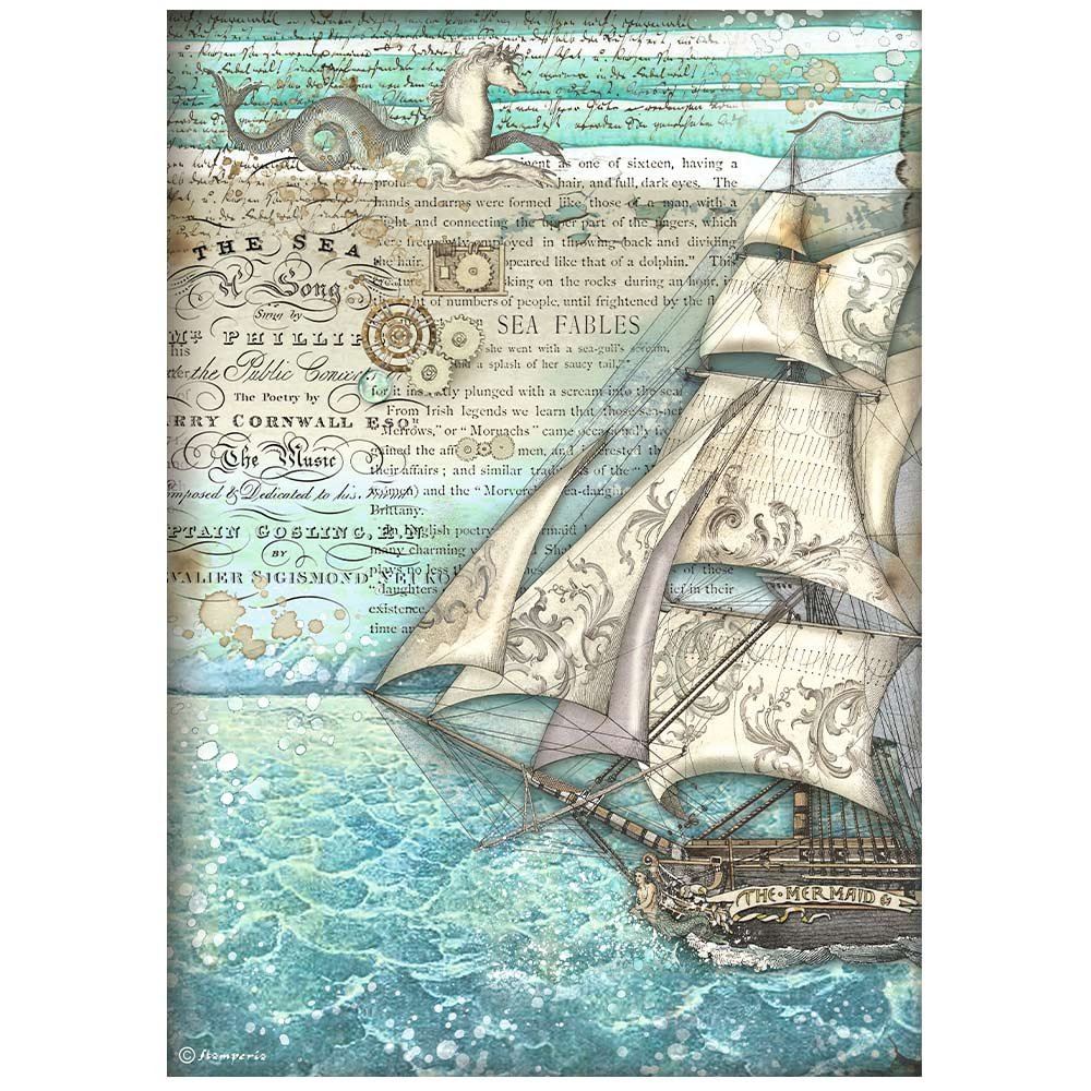 Carta di riso Songs of the Sea veliero Stamperia