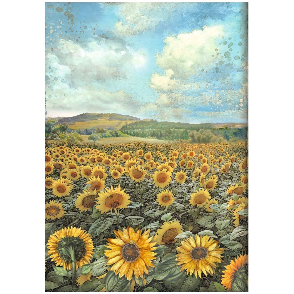 Carta di riso Sunflower Art paesaggio Stamperia