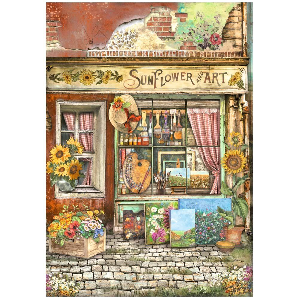Carta di riso Sunflower Art shop Stamperia