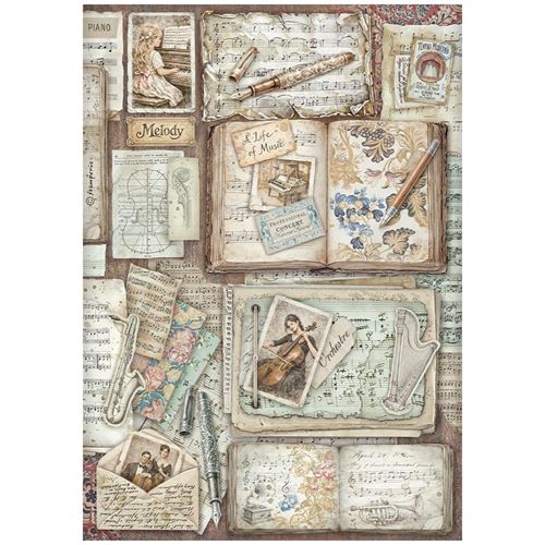 Carta di riso Symphony lettere e libri Stamperia
