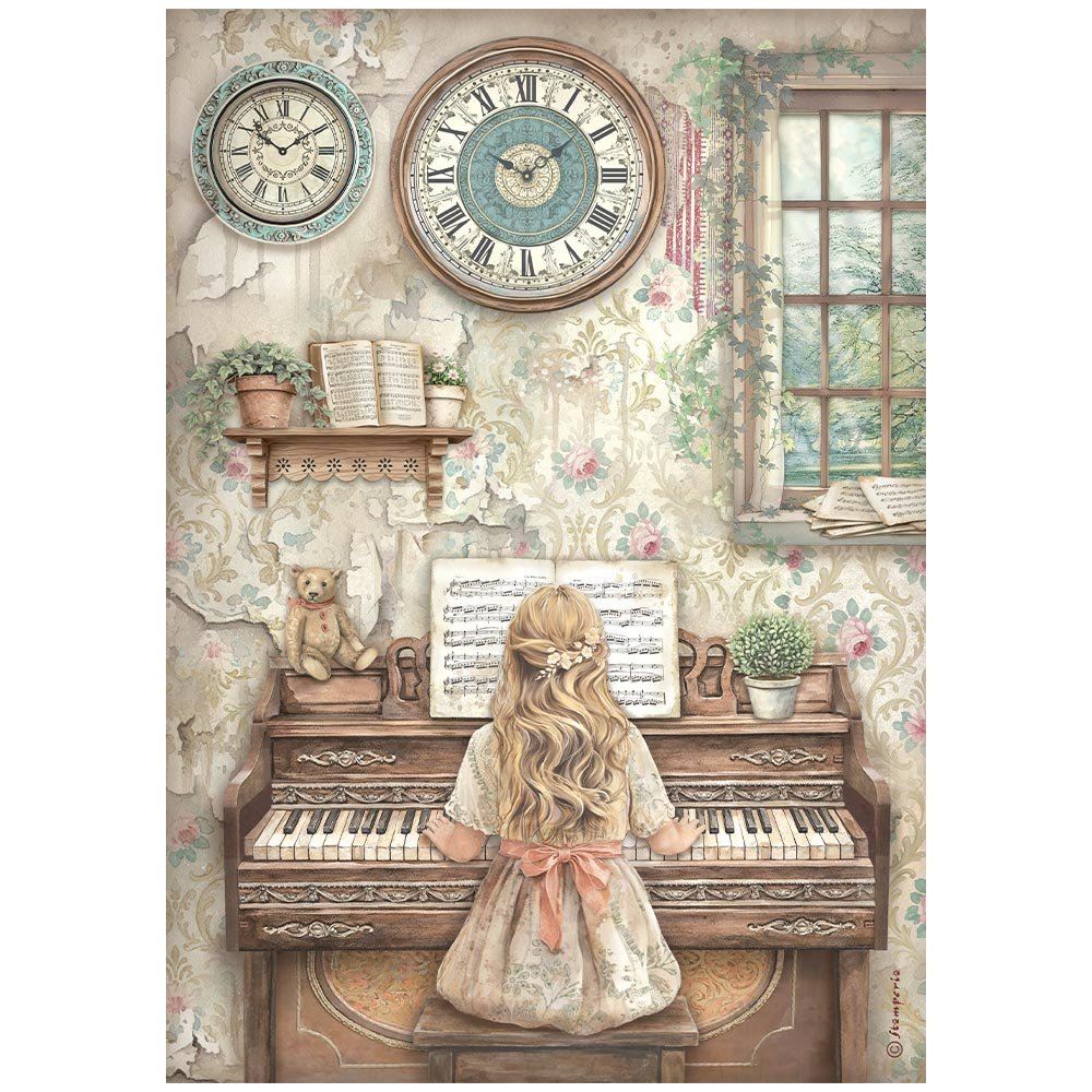 Carta di riso Symphony pianoforte Stamperia