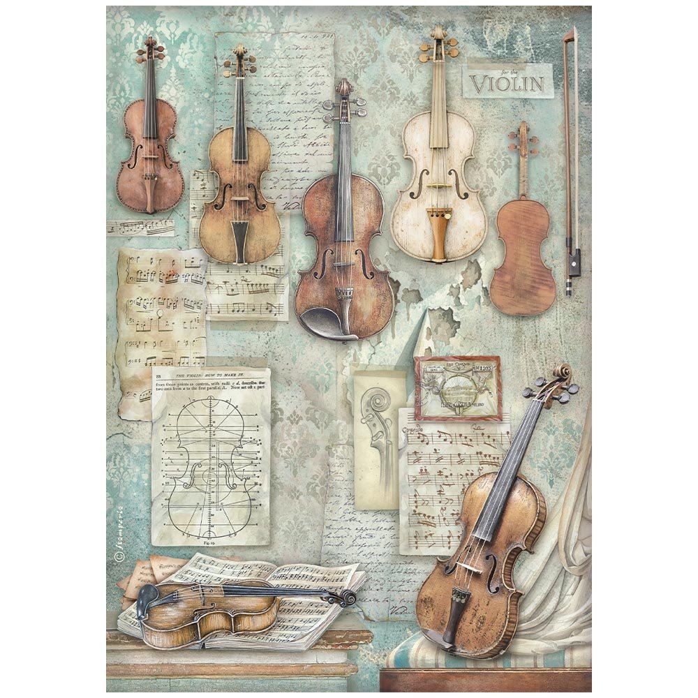 Carta di riso Symphony violini Stamperia