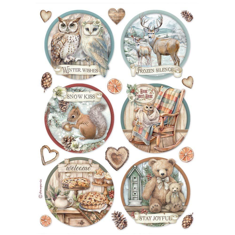 Carta di riso The Owl's House 6 tondi Stamperia
