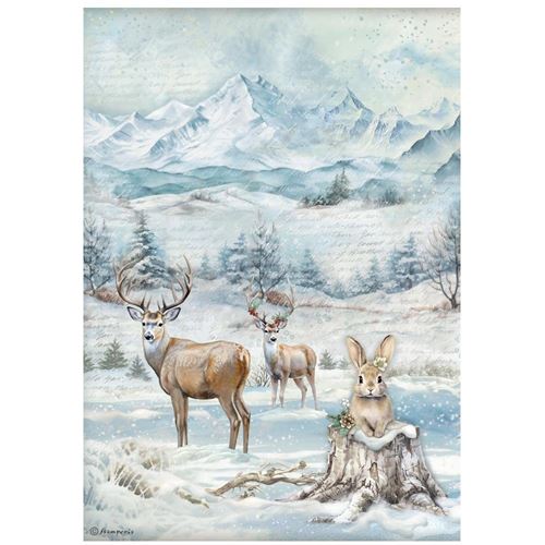 Carta di riso The Owl's House fauna montana Stamperia