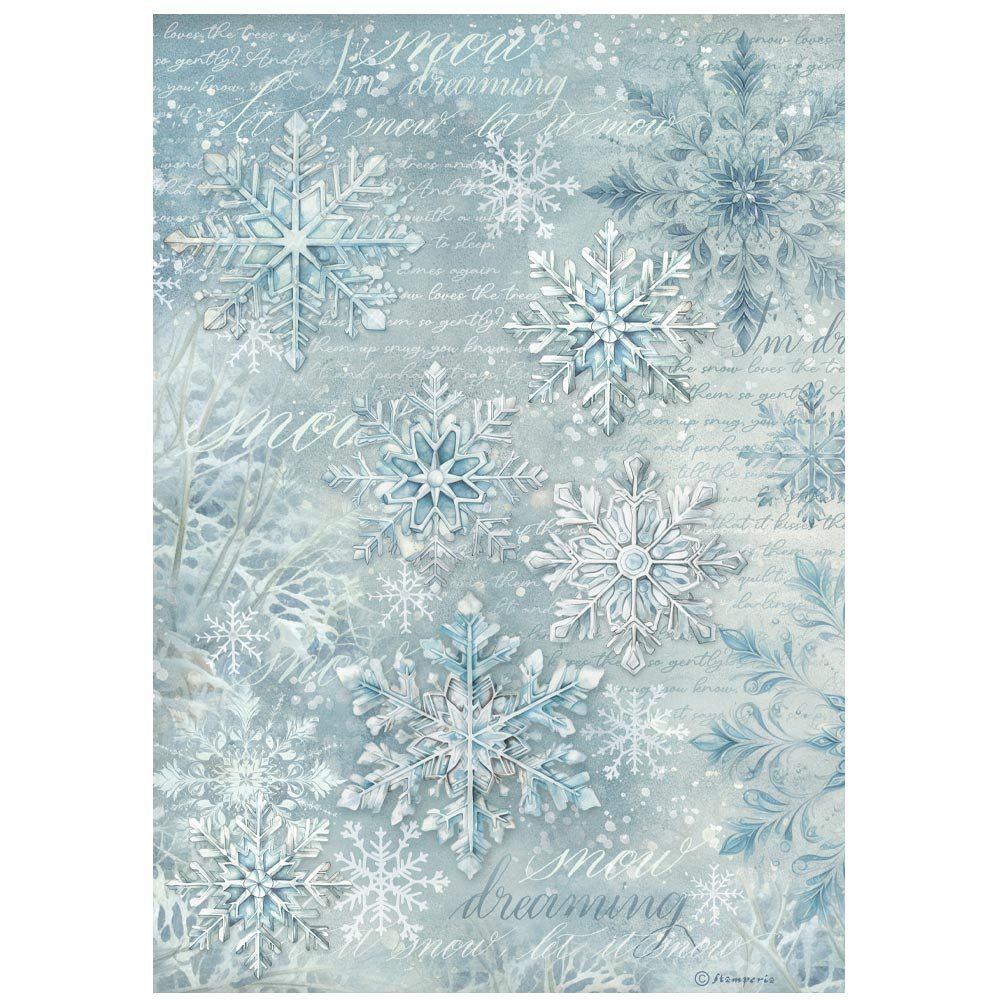 Carta di riso The Owl's House fiocchi di neve Stamperia