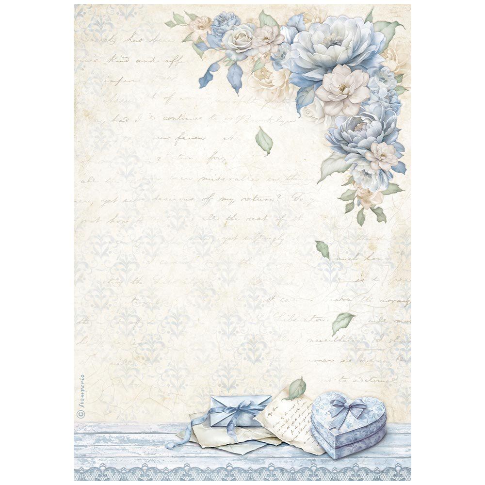 Carta di riso Timeless scatola a cuore Stamperia