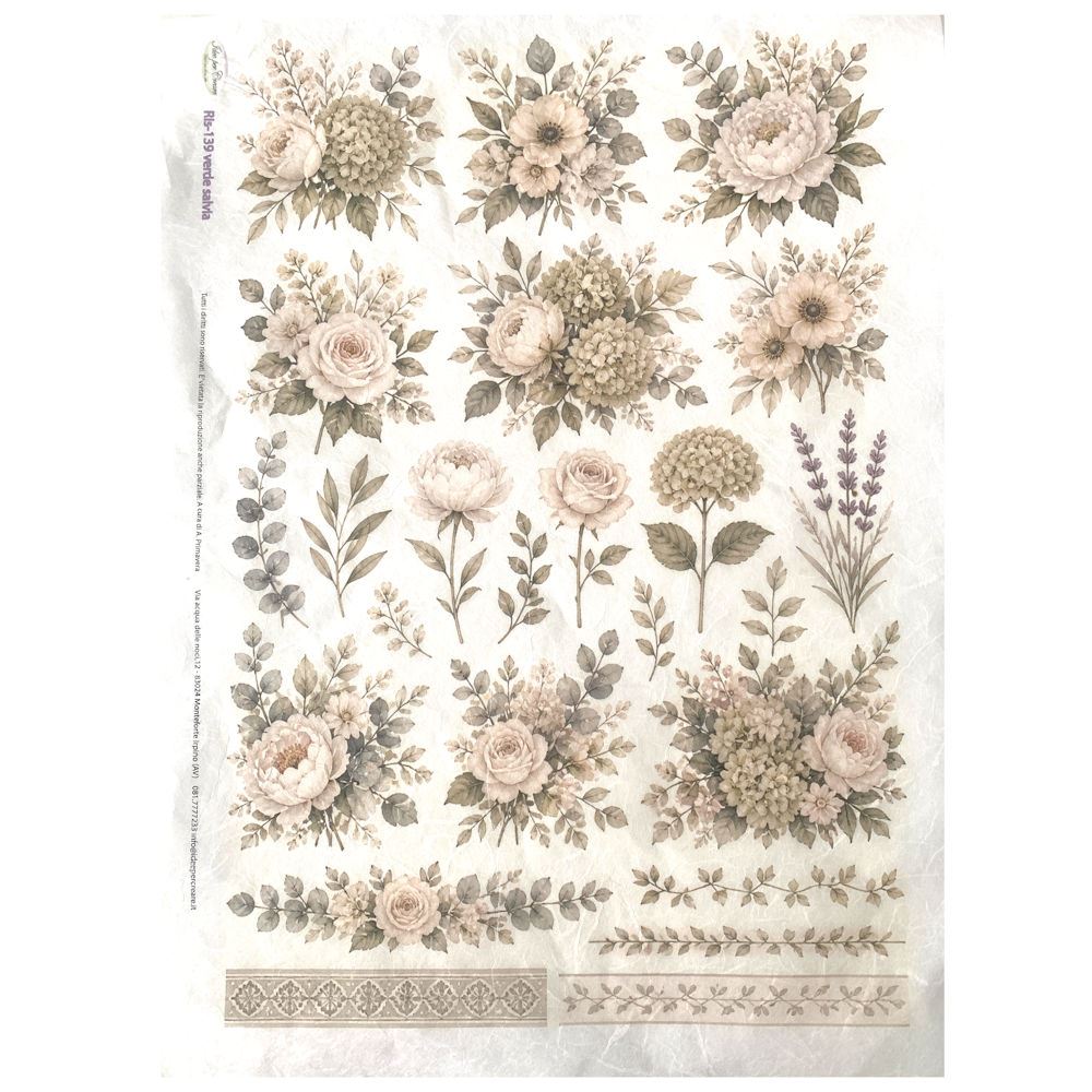 Carta di riso Verde Salvia