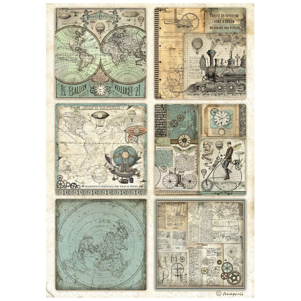 Carta di riso Voyages Fantastiques 6 cartoline Stamperia