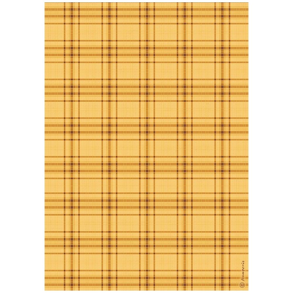 Carta di riso Whispering Woods tessuto tartan Stamperia