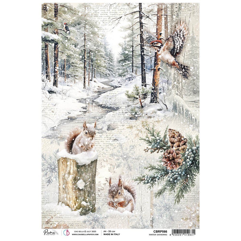 Carta di riso Winter Gathering Forest Tales