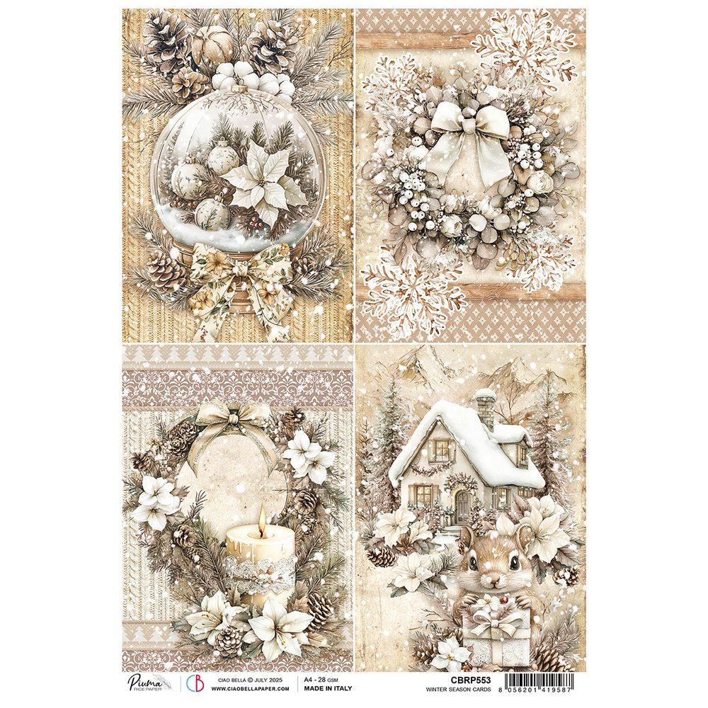 Carta di riso Winter Season Cards Winter Season