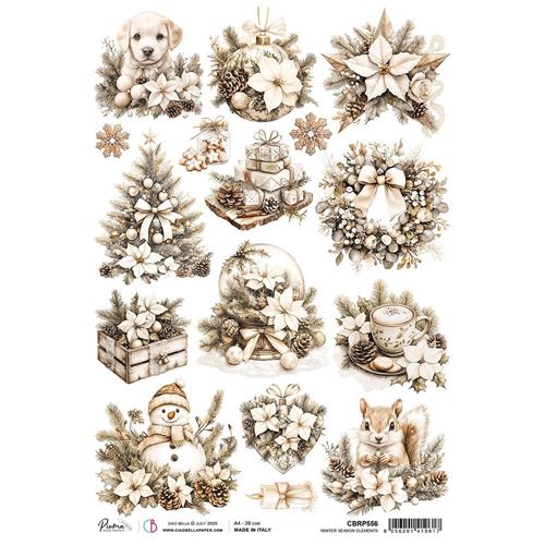 Carta di riso Winter Season Elements Winter Season