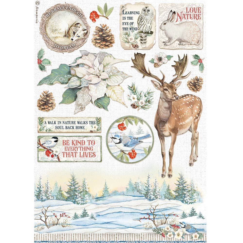 Carta di riso Winter Tales Stella di Natale