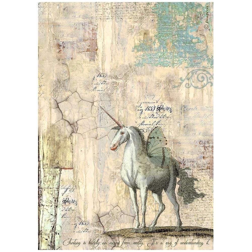 Carta di riso Wonderland unicorno Stamperia