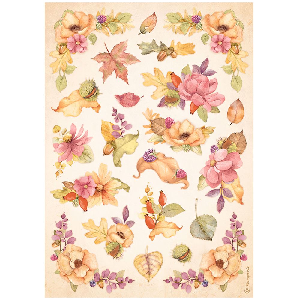 Carta di riso Woodland fiori Stamperia