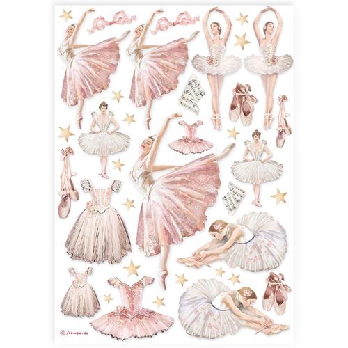 Stamperia Carta Di Riso A4 Ortensia & Libellula | 6 Fogli 29,7x21cm | 28gr/m² Per Decoupage E Mix Media