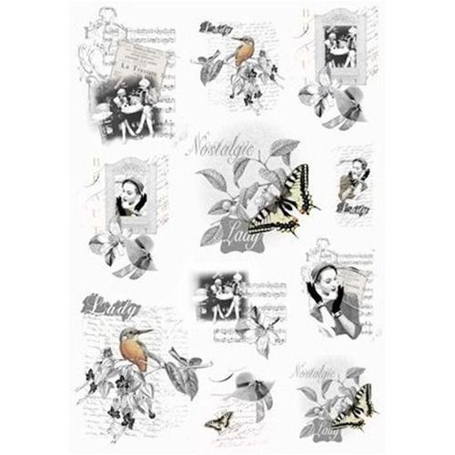 Carta di riso decoupage Black & White