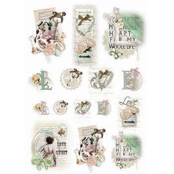 Carta di riso decoupage Love