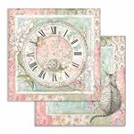 Carta per Scrap Orologio e Gatto