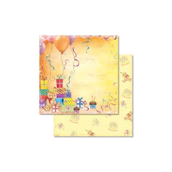 Carta scrap Glitter Orsetto e regali