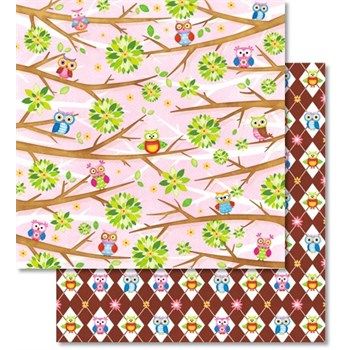 Carta scrap Gufetti sui rami