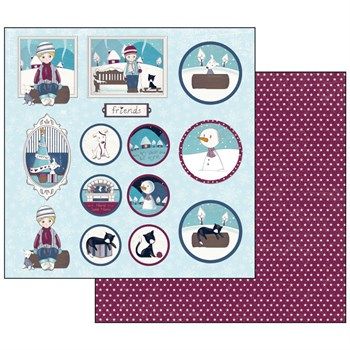 Carta scrap Thomas e riquadri