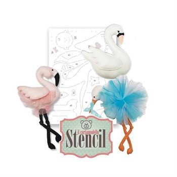 Cartamodello Stencil Cigno Cicogna Fenicottero