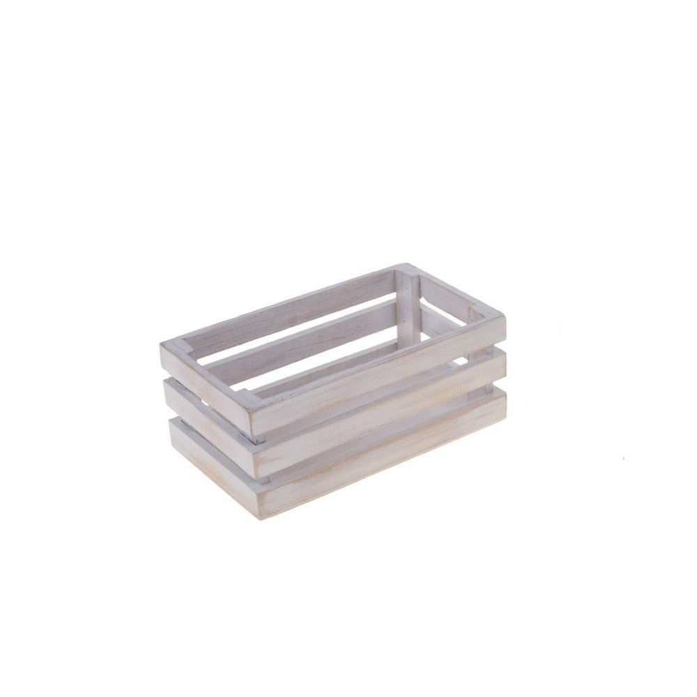 Cassetta in legno bianco cm 15 x 10 x 7