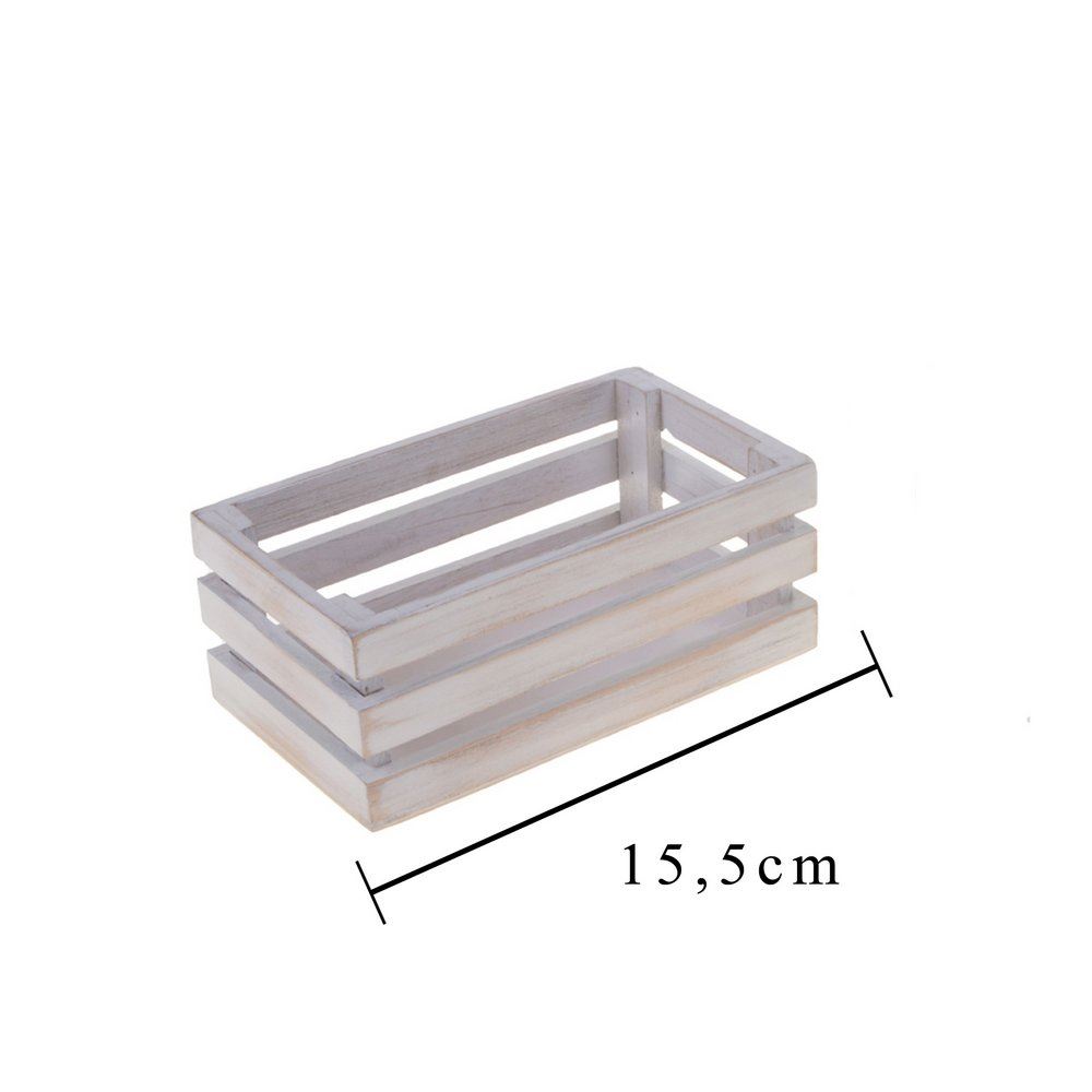 Cassetta in legno bianco cm 15 x 10 x 7