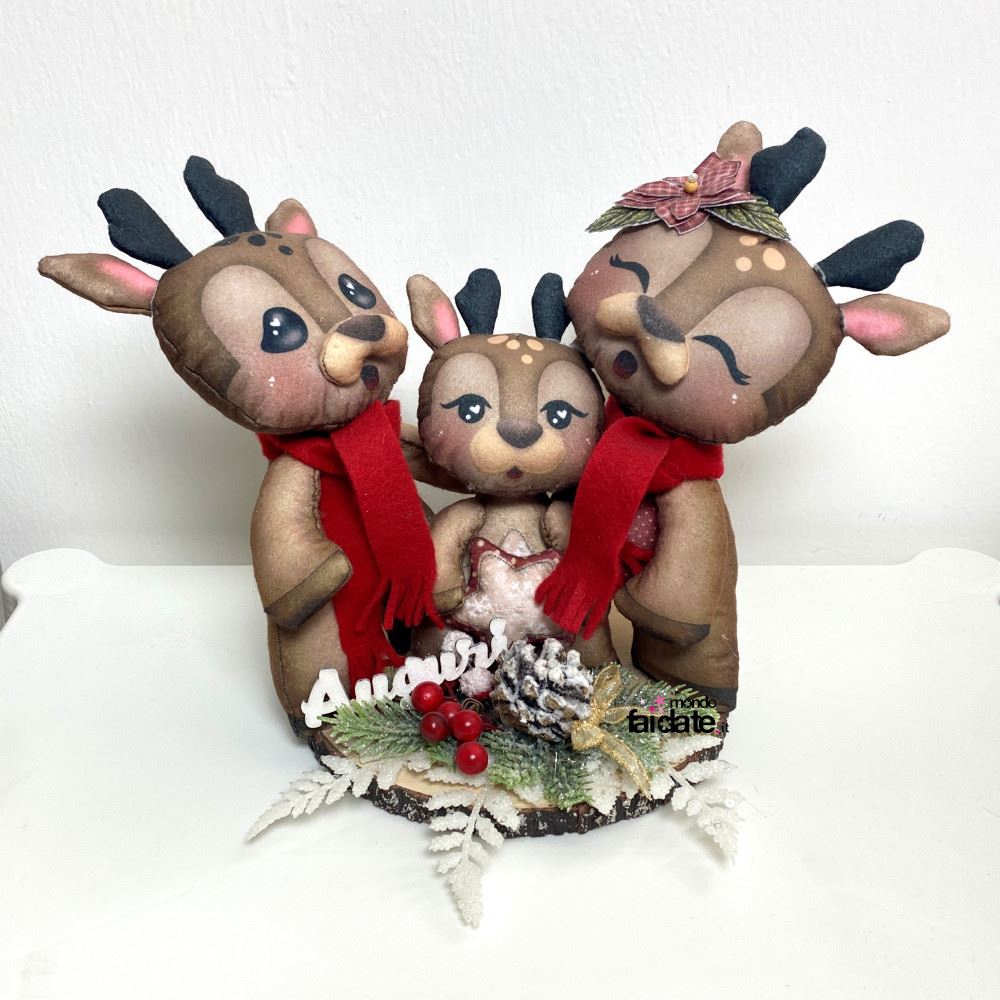 Centrotavola Famiglia Renne in pannolenci