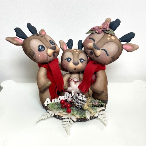 Centrotavola Famiglia Renne in pannolenci