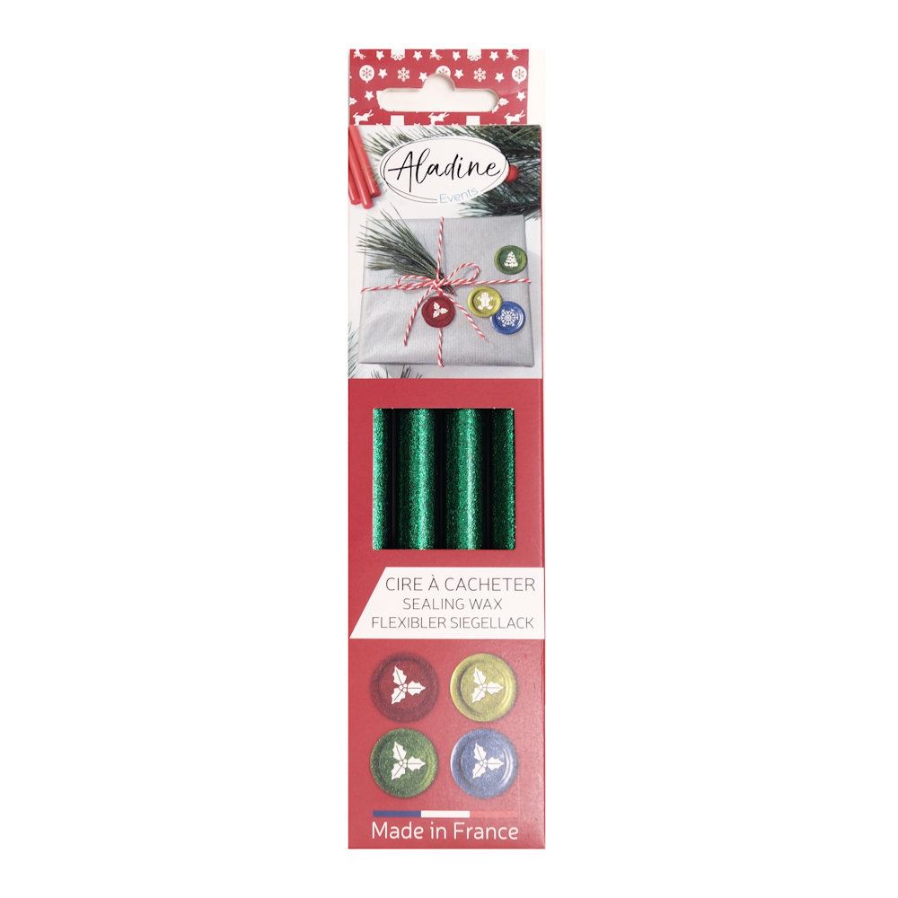 Ceralacca flessibile colore verde glitter diam. 1 cm