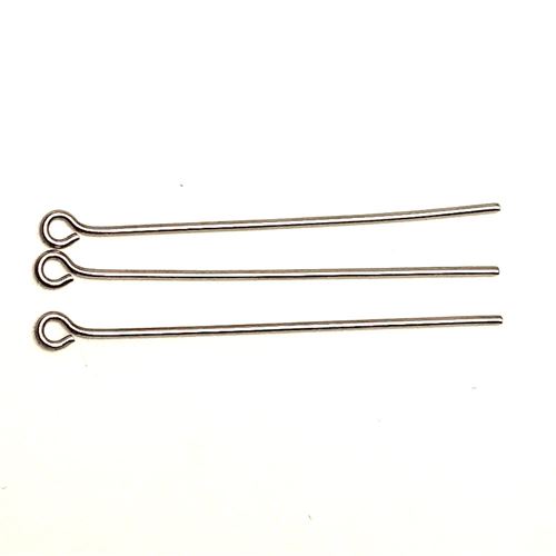 10 Chiodini con anellino colore Argento