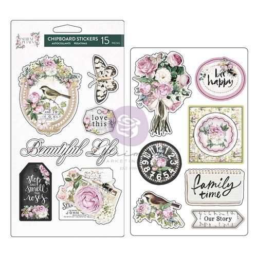Chipboard Stickers Serene Petals Garden Whispers