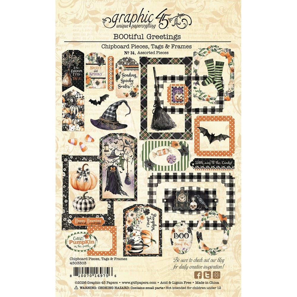 Chipboard Tags & Frames BOOtiful Greetings