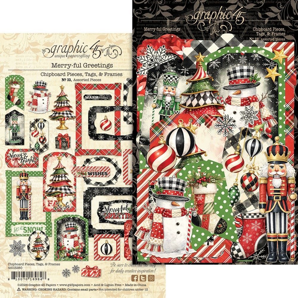 Chipboard Tags & Frames Merry-ful Greetings