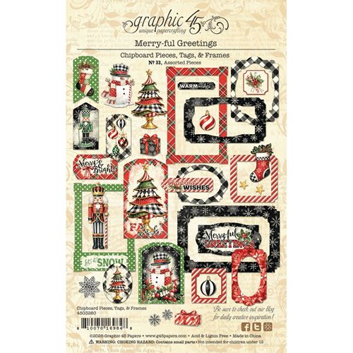 Chipboard Tags & Frames Merry-ful Greetings