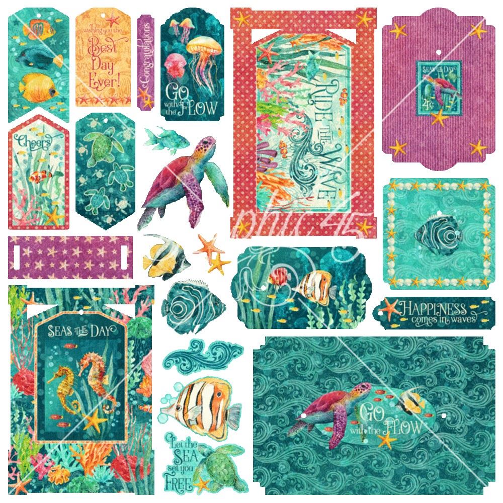 Chipboard Tags & Frames Seas the Day